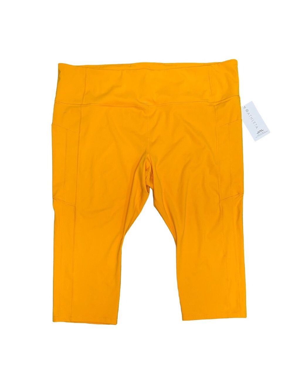 Athleta Women’s 3X Bright Yellow Ultimate Stash II Capri High Rise Pocket Leggin